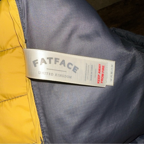 The Original Fat Face Brand Jacket Mens Large Gray Puffer Nylon Drawstring - Picture 5 of 9